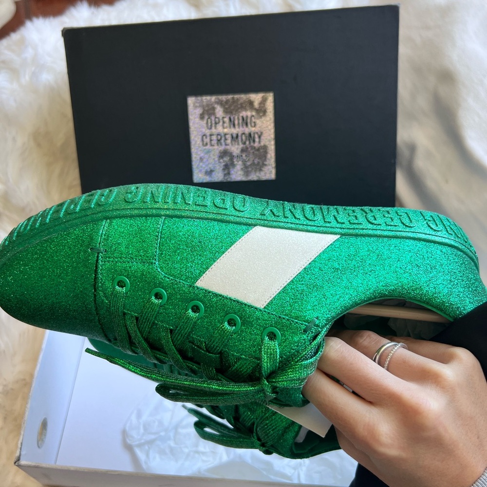 NIB Opening Ceremony green sparkle sneakers - Picture 7 of 12